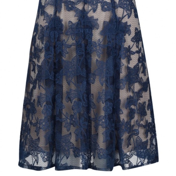 Adrianna Papell Pleated Embroidered Mesh Dress - Picture 6 of 6